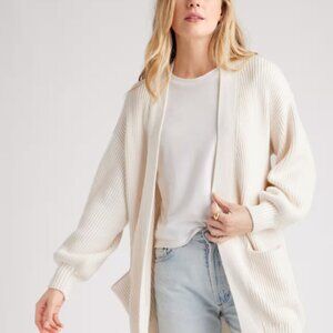 Quince 100% Organic Cotton Oversized Cardigan- Ivory